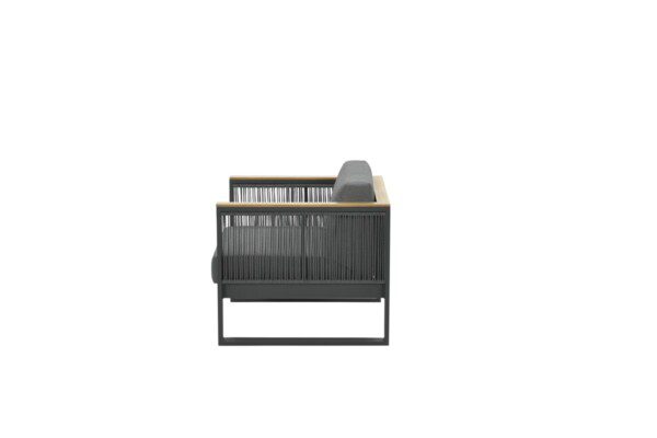 Alain Lounge Stuhl carbon black / rope mid grey / mid grey – Bild 3