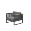 Alain Lounge Stuhl carbon black / rope mid grey / mid grey