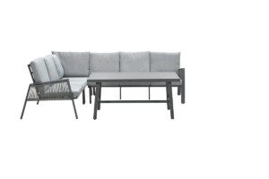 Andrea Lounge carbon black / rope dark grey / light grey