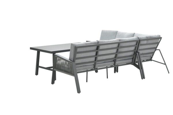 Andrea Lounge carbon black / rope dark grey / light grey – Bild 3