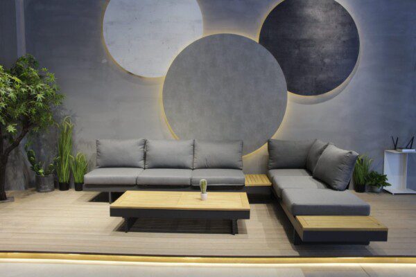 Molise Lounge anthrazit / grau / Akazie – Bild 2