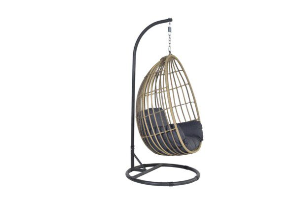 Panama Hängekorb carbon black / natural rotan / reflex black – Bild 2