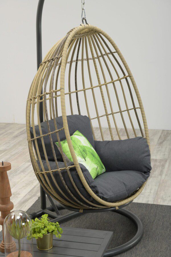 Panama Hängekorb carbon black / natural rotan / reflex black – Bild 9