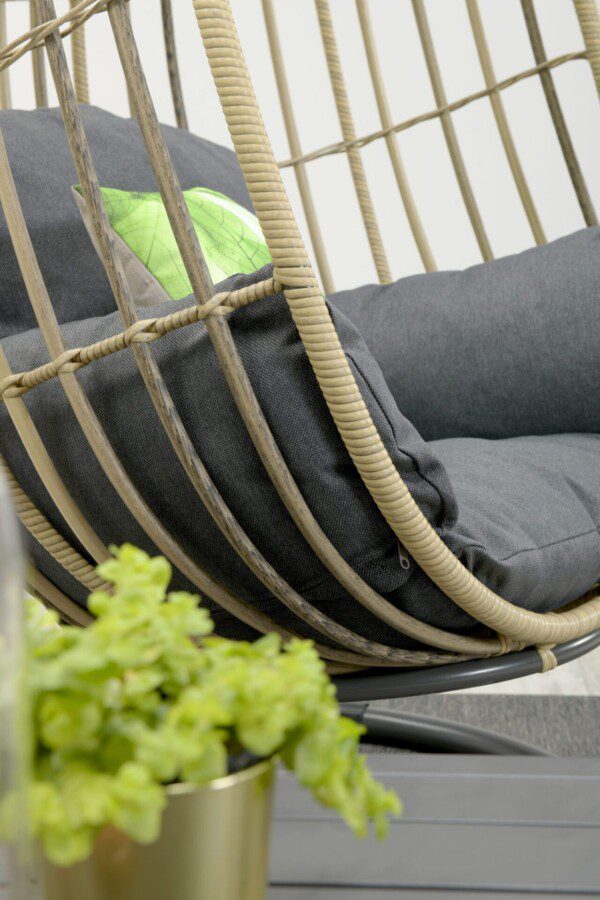 Panama Hängekorb carbon black / natural rotan / reflex black – Bild 8