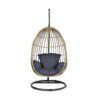 Panama Hängekorb carbon black / natural rotan / reflex black