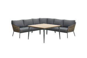 Bali Lounge carbon black / natural rotan / mystic grey