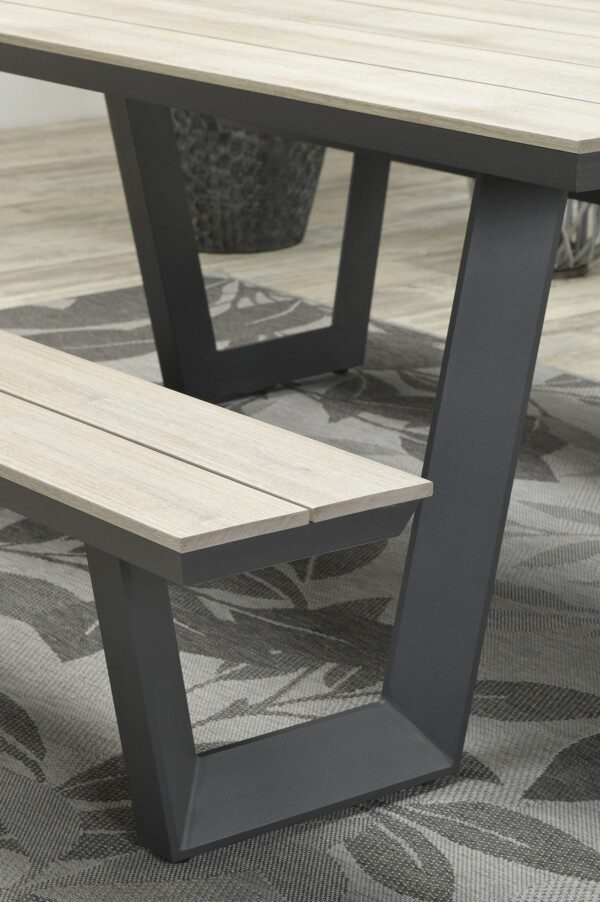 Bell Picknickset 200 x 178 x H75 cm carbon black / light teak polywood – Bild 6