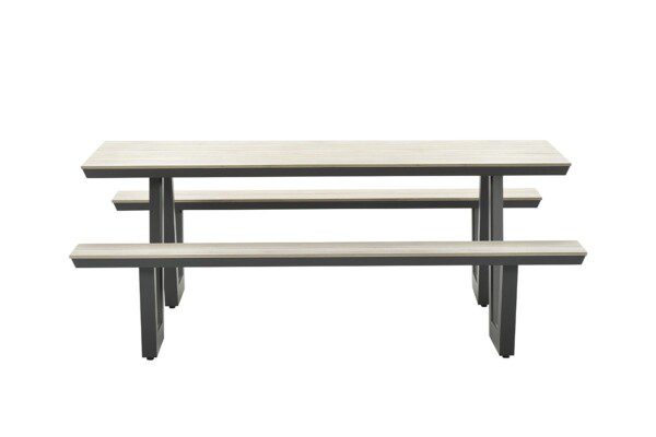 Bell Picknickset 200 x 178 x H75 cm carbon black / light teak polywood – Bild 3