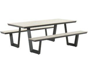 Bell Picknickset 200 x 178 x H75 cm carbon black / light teak polywood