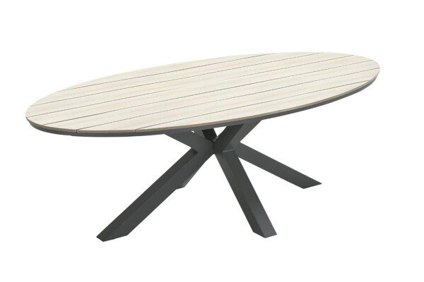 Edison Tisch 220 x 115 x H75 cm carbon black / light teak Vironwood – Bild 3