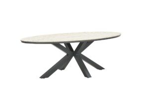 Edison Tisch 220 x 115 x H75 cm carbon black / light teak Vironwood
