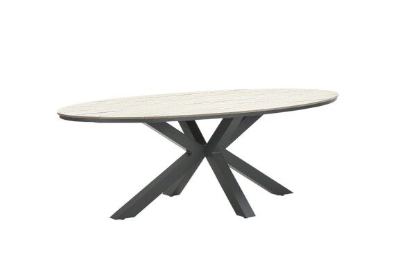 Edison Tisch 220 x 115 x H75 cm carbon black / light teak Vironwood
