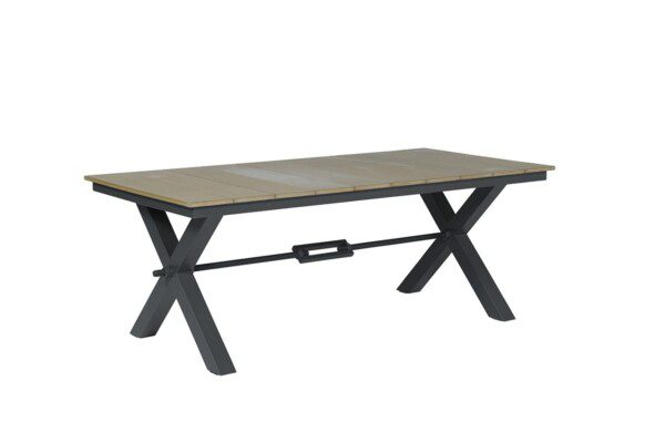 Robusto Tisch 200 x 100 x H76 cm Vironwood vintage teak / carbon black