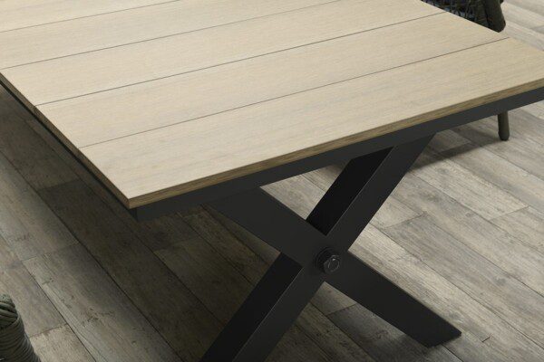 Robusto Tisch 200 x 100 x H76 cm Vironwood vintage teak / carbon black – Bild 4