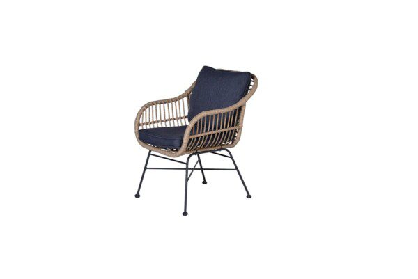 Margriet Stuhl carbon black / natural rotan / mystic grey