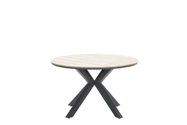 Edison Tisch Ø 122 x H74 cm carbon black / light teak Vironwood – Bild 2
