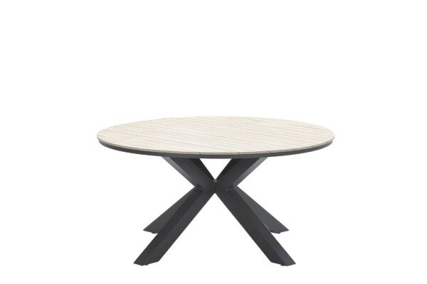 Edison Tisch Ø 148 x H74 cm carbon black / light teak Vironwood – Bild 2