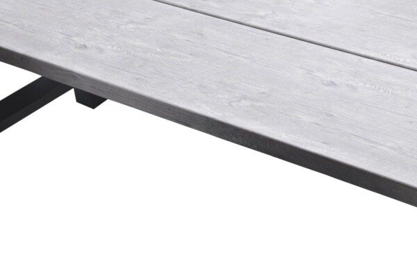 Olympus Tisch 220 x 100 x H72 cm carbon black / alu antic teak look – Bild 5