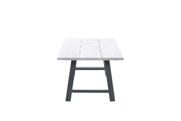 Olympus Tisch 220 x 100 x H72 cm carbon black / alu antic teak look – Bild 2
