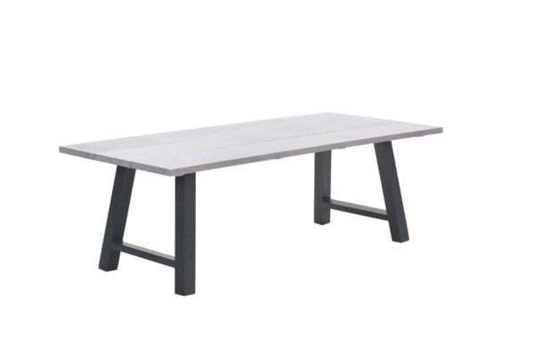 Olympus Tisch 220 x 100 x H72 cm carbon black / alu antic teak look