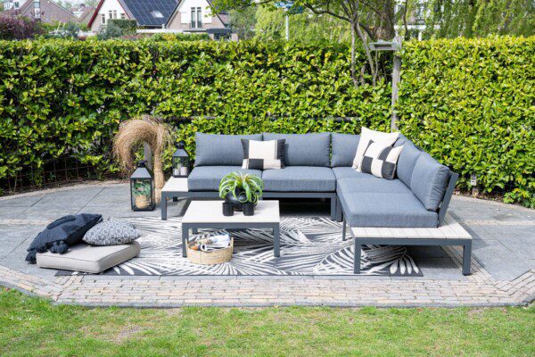 Nicolle Lounge Set carbon black / mystic grey / light teak immowood – Bild 2