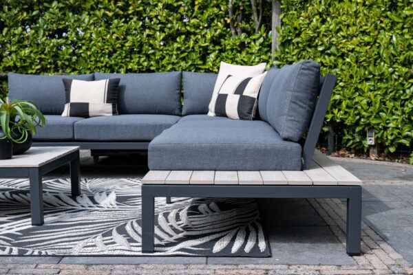 Nicolle Lounge Set carbon black / mystic grey / light teak immowood – Bild 5