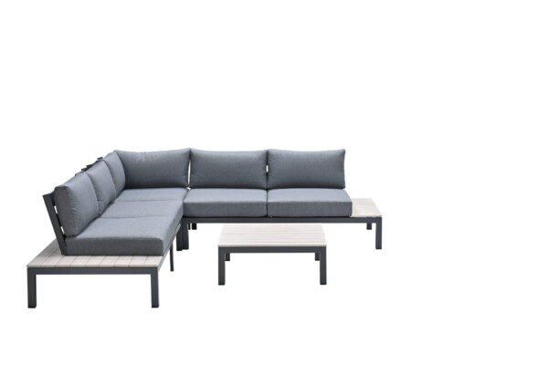 Nicolle Lounge Set carbon black / mystic grey / light teak immowood – Bild 9