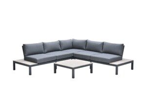 Nicolle Lounge Set carbon black / mystic grey / light teak immowood
