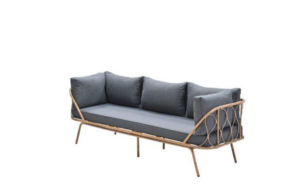 Cleopatra Bank L220 alu bamboo look / mystic grey – Bild 5