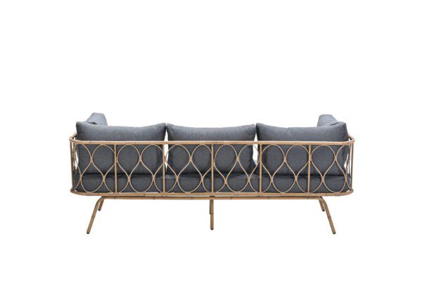 Cleopatra Bank L220 alu bamboo look / mystic grey – Bild 2
