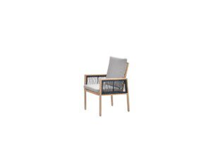Decala Dining Stuhl alu light teak / taupe