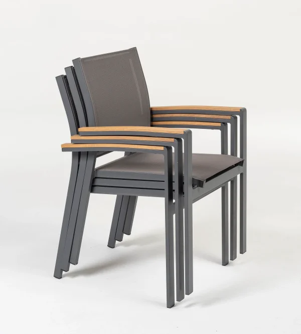 Lido Stuhl anthrazit / taupe-grau – Bild 3