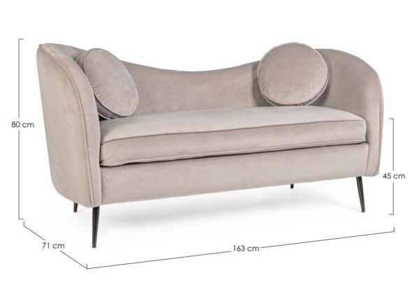 CANDIS hellgrau 2-Sitzer Sofa – Bild 10