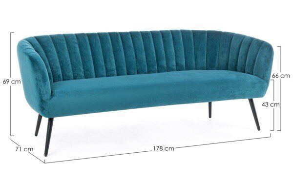AVRIL 3-Sitzer Sofa blau – Bild 5