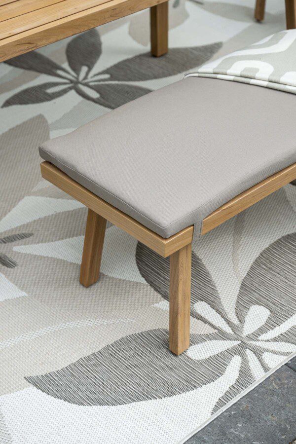 Decala Bank 110 x 41 x 42.5 cm light teak alu / taupe – Bild 3