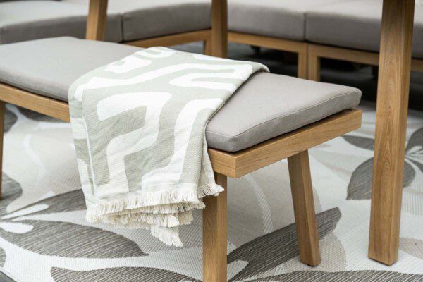 Decala Bank 110 x 41 x 42.5 cm light teak alu / taupe – Bild 4