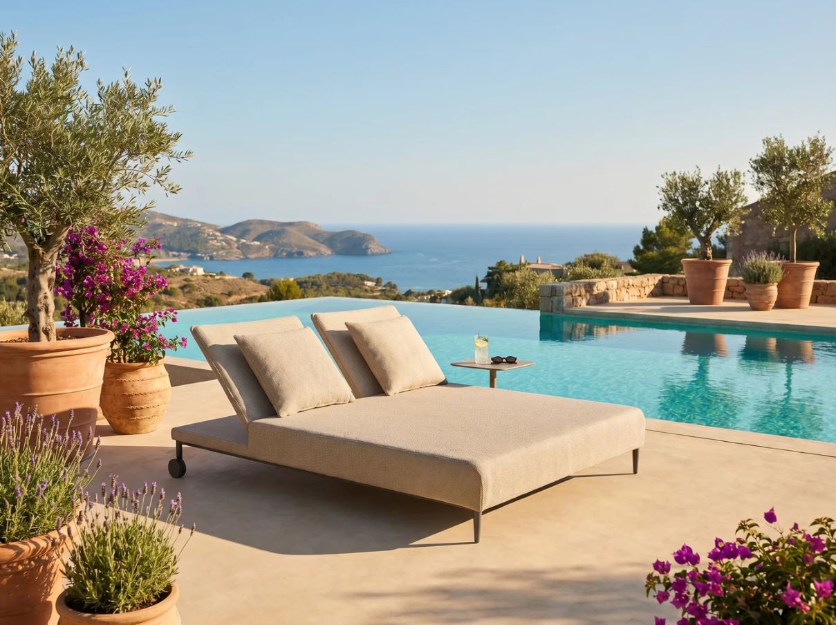 Saint Tropez Doppelliege creme – Bild 3