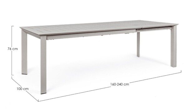 KONNOR Tisch 160-240 x 100 x H76 cm taupe – Bild 7