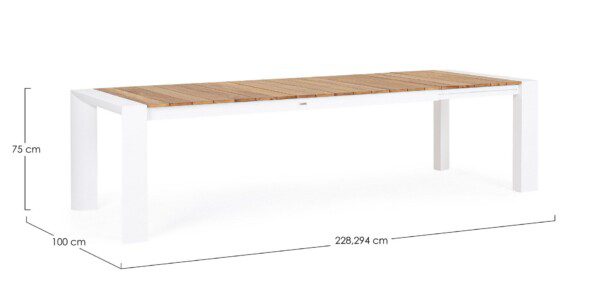 CAMERON Tisch 228-294 x 100 x H75 cm weiß – Bild 11
