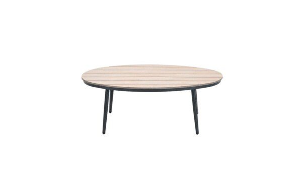 Margriet Beistelltisch oval 120 x 75 x H45 cm carbon black / light teak imowood – Bild 2