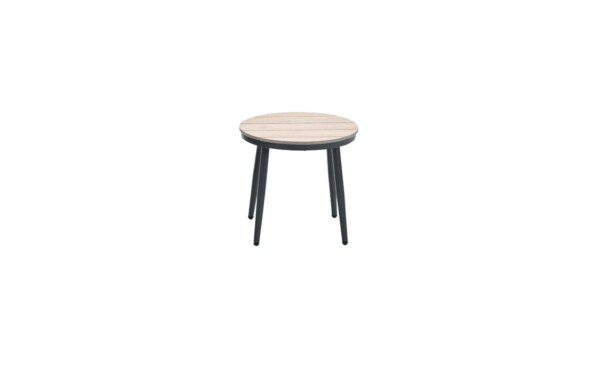 Margriet Beistelltisch Ø 50 x H48 cm carbon black / light teak imowood