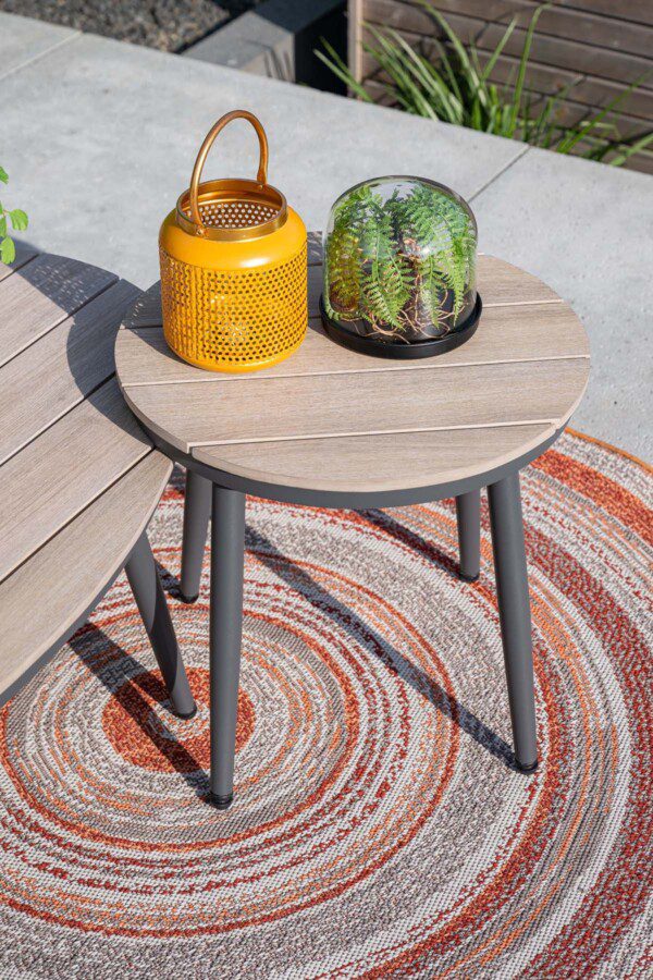 Margriet Beistelltisch Ø 50 x H48 cm carbon black / light teak imowood – Bild 2