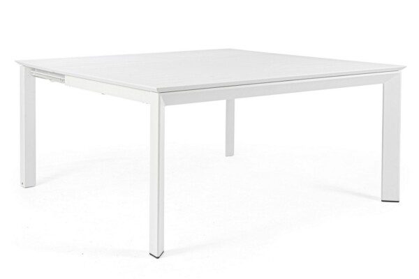 KONNOR Tisch 110-160 x 160 x H77.5 cm weiß