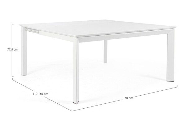 KONNOR Tisch 110-160 x 160 x H77.5 cm weiß – Bild 12