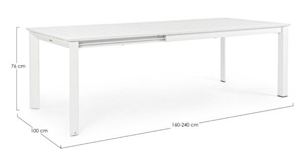 KONNOR Tisch 160-240 x 100 x H76 cm weiß – Bild 9