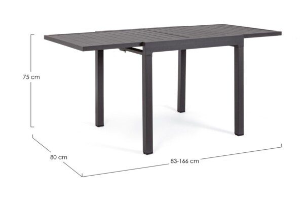 PELAGIUS Tisch 83-166 x 80 x H75 cm anthrazit – Bild 8
