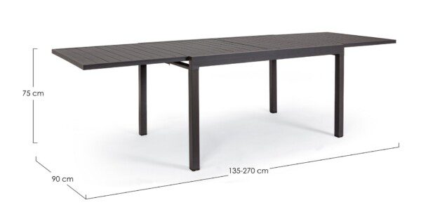 PELAGIUS Tisch 135-270 x 90 x H75 cm anthrazit – Bild 8