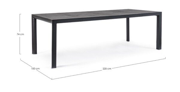 MASON Tisch 220 x 100 x H74 cm anthrazit – Bild 7