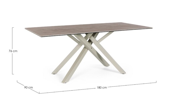 SEAN Tisch taupe 180 x 90 x 76 cm – Bild 6