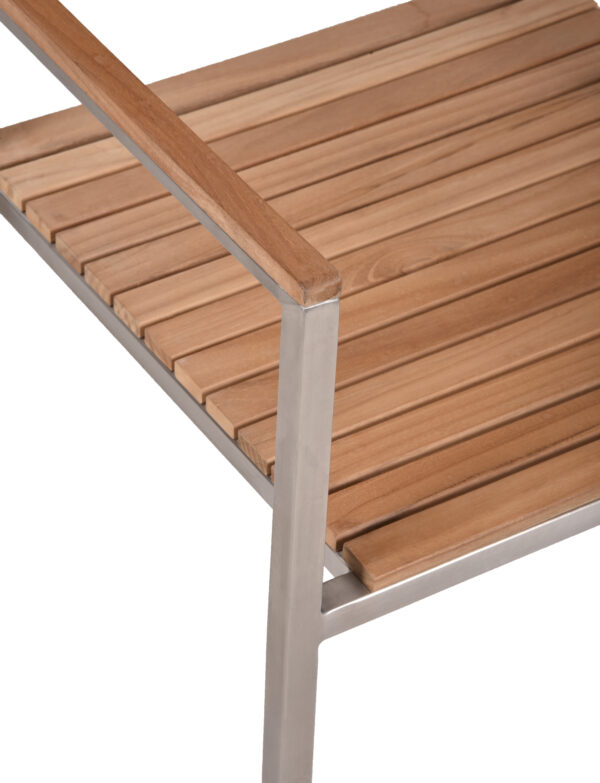DENVER Tischgruppe Edelstahl / Teak – Bild 9